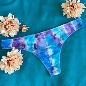 Blue and Purple Tie-Dye Thong